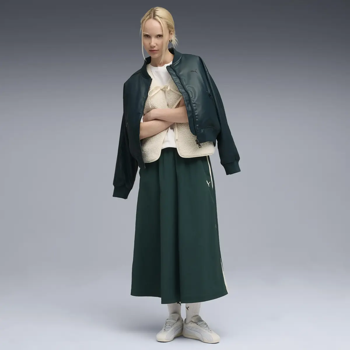 Puma T7 Woven Midi Skirt Yeşil Kadın Etek