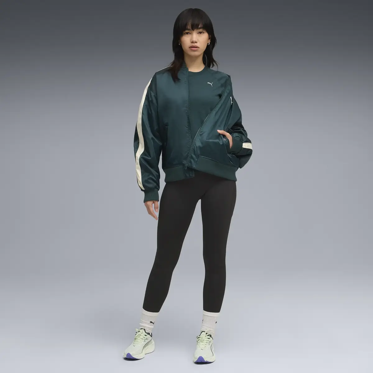 Puma RUN VELOCITY TEE TRI-BLEND Yeşil Kadın T-Shirt