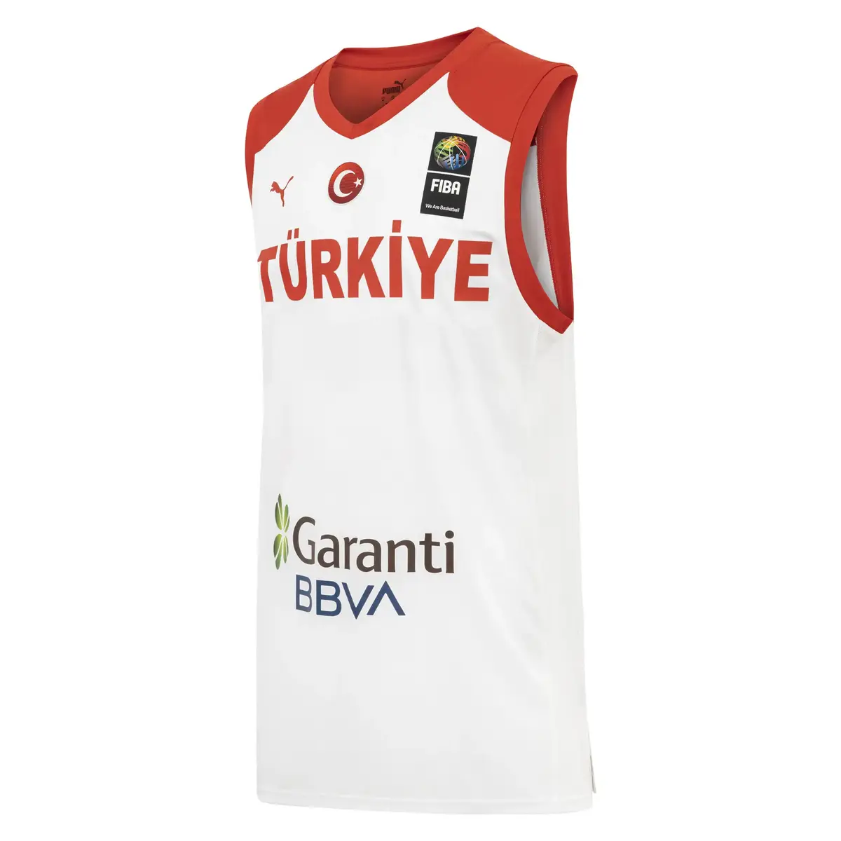 Puma Turkey V-Neck Game Jersey Puma White-Pum Erkek Basketbol Milli Takım Forması