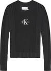 Calvin Klein MONOGRAM RIB SWEATER Kadın Siyah Kazak
