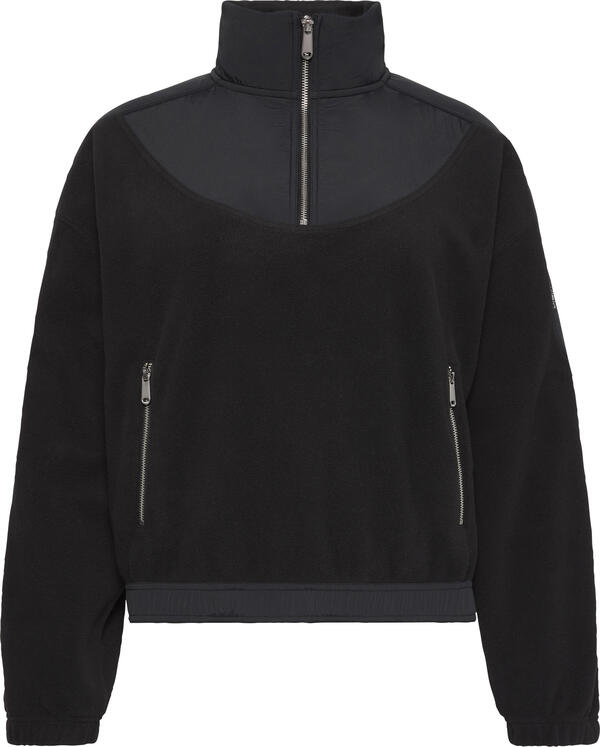 Calvin Klein 1/4 ZIP MIXED MEDIA POLAR FLEECE Siyah Kadın Sweatshirt
