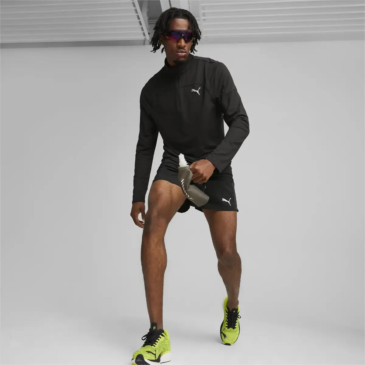 Puma RUN CLOUDSPUN 1/4 ZIP Siyah Erkek Antrenman Üst