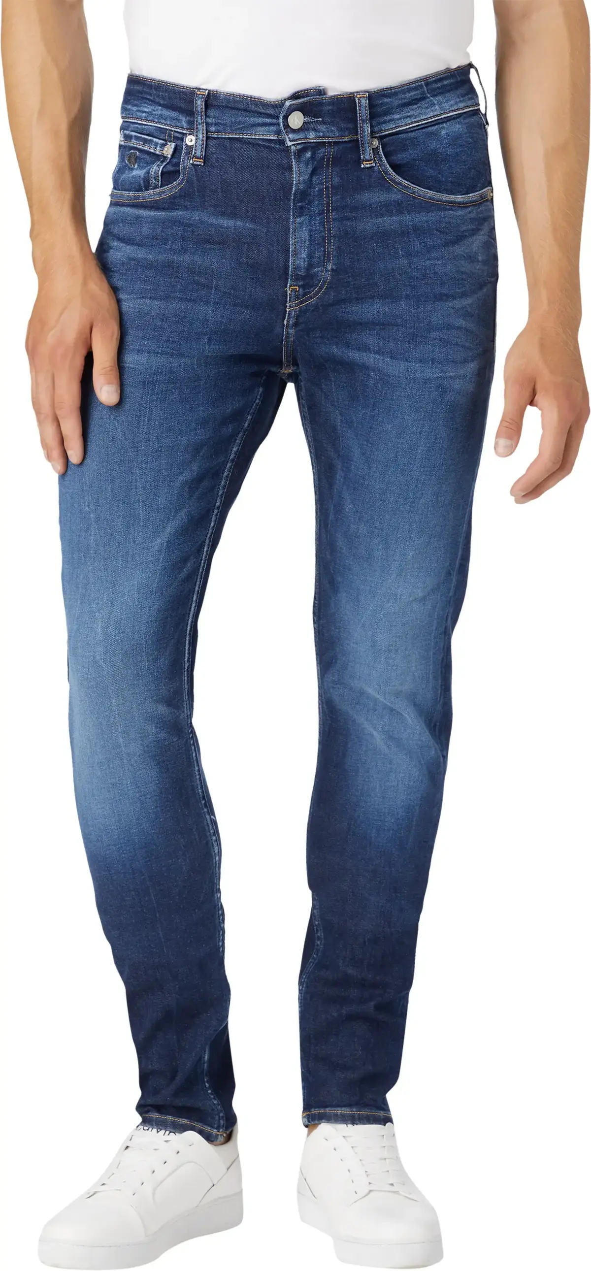 Calvin Klein SLIM TAPER Erkek mavi Kot Pantolon