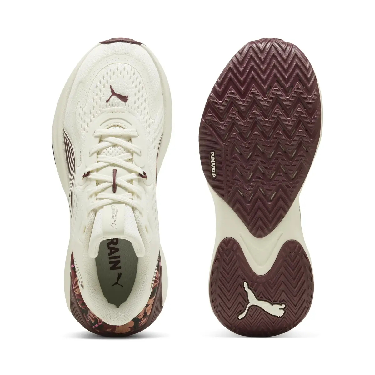 Puma PWR Hybrid TR Wns Floral Ri Beyaz Kadın Yürüyüş ve Koşu Ayakkabısı
