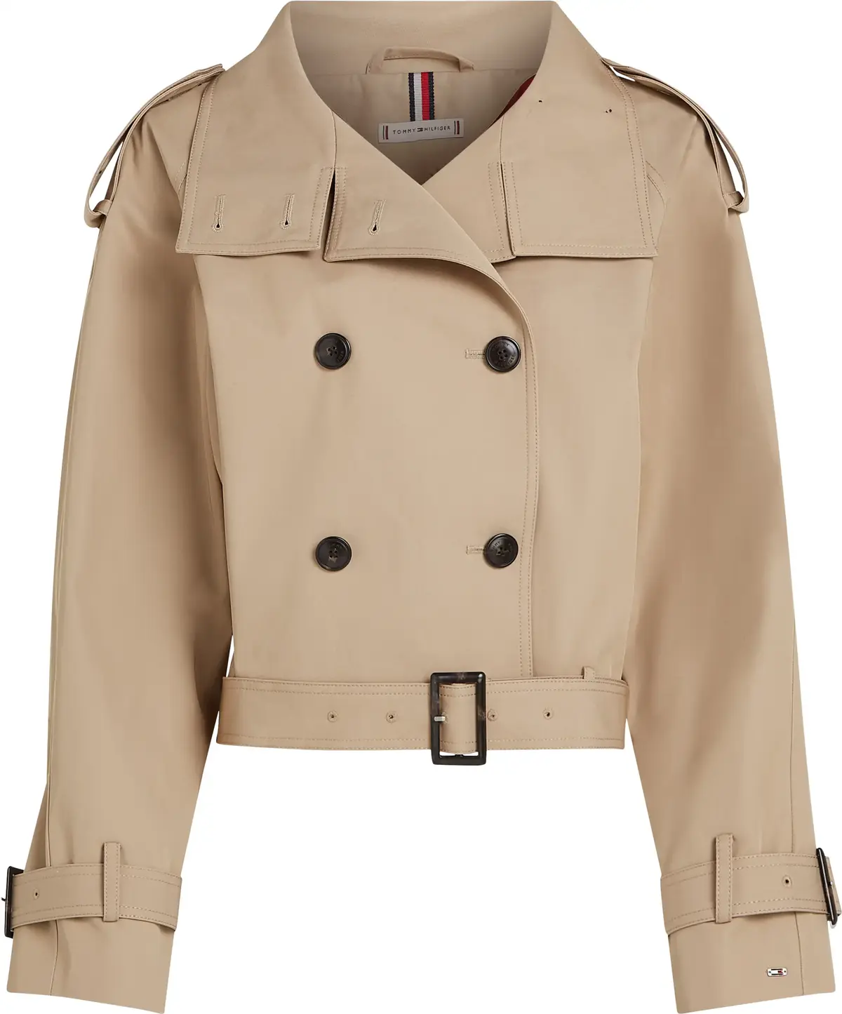 Tommy Hilfiger COTTON CROP TRENCH, AEG Bej Kadın Ceket