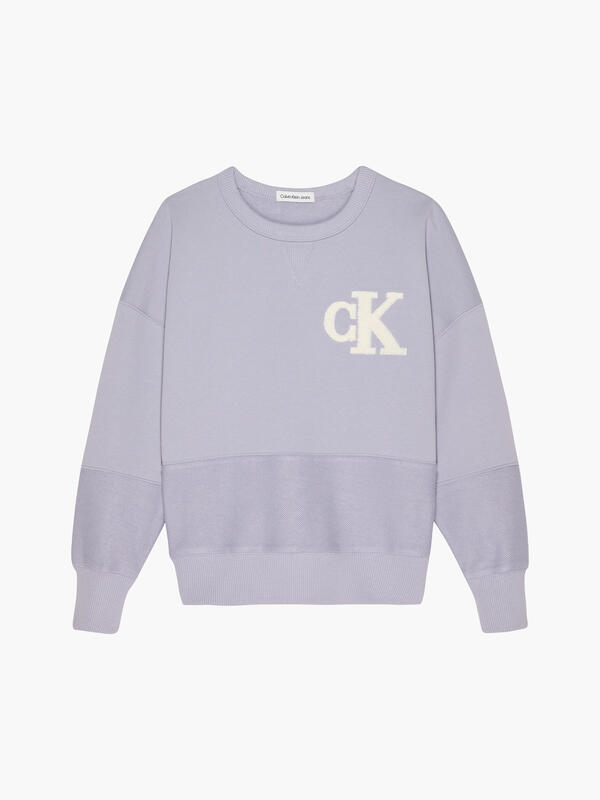 Calvin Klein TOWELLING MONO CN SW Erkek Lila Sweatshirt