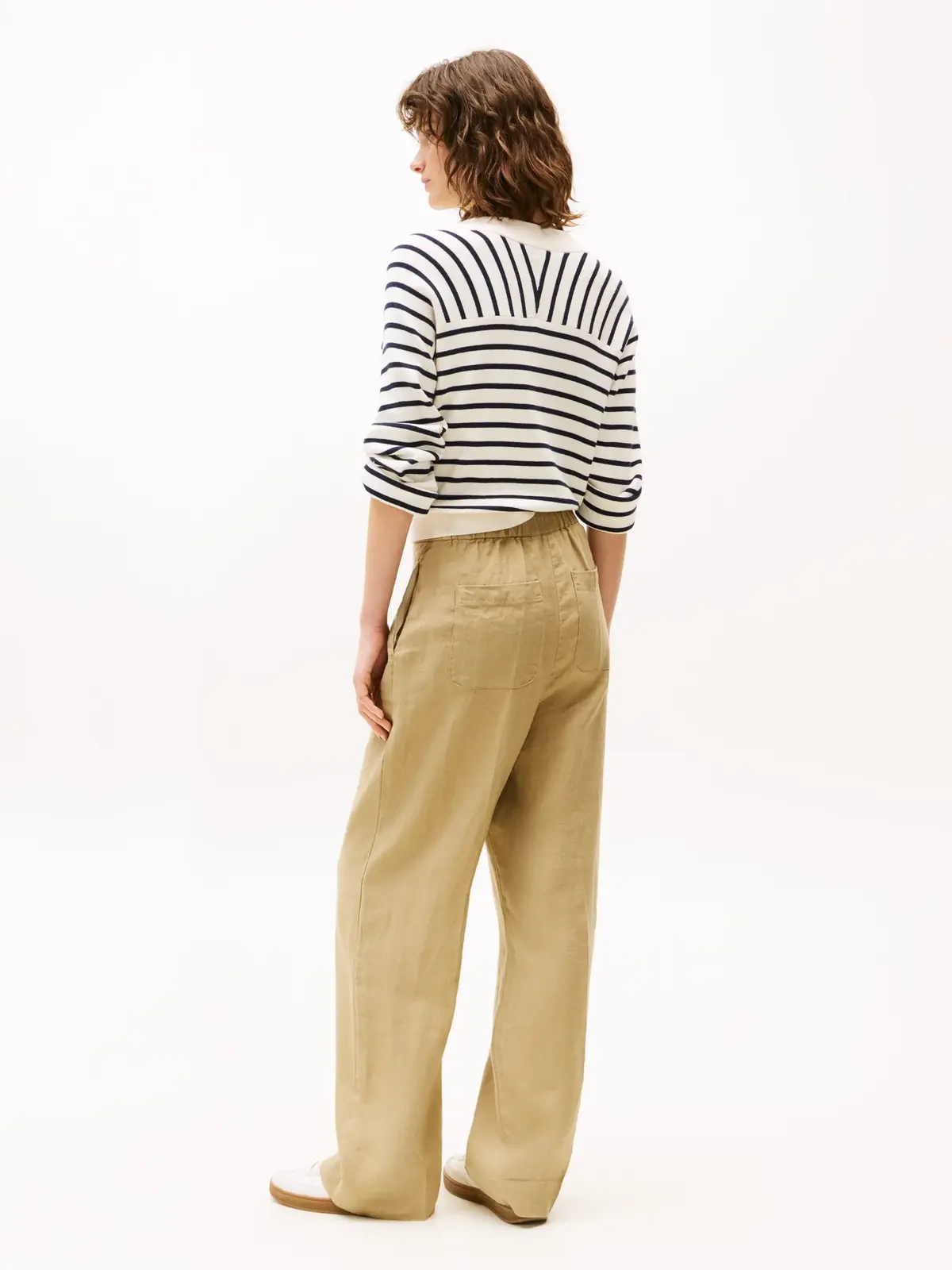 Tommy Hilfiger ESS LINEN TAILORED S, AEH Bej Kadın Pantolon