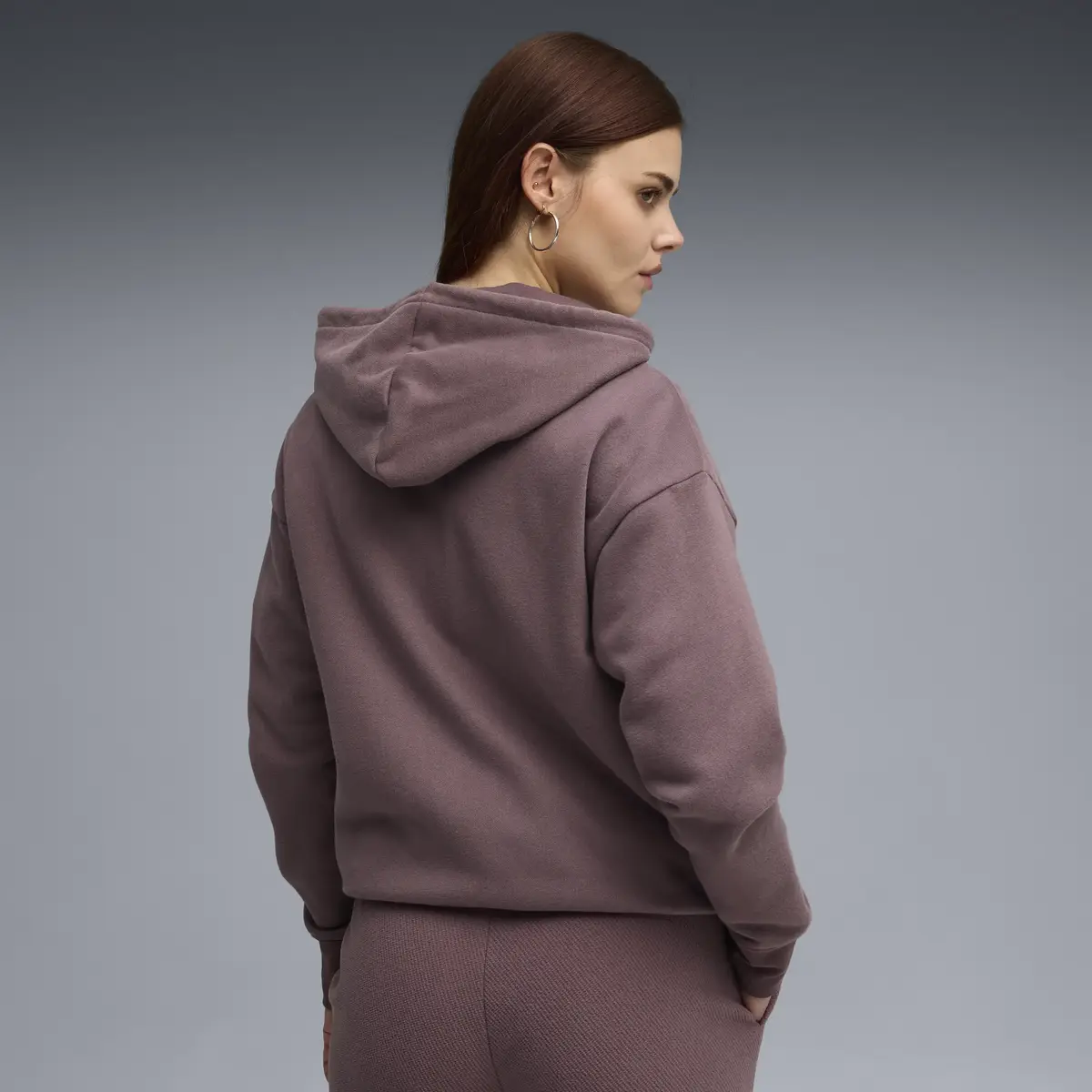 PUMA HER Relaxed Full-Zip Hoodie Kadın Mor Hoodie