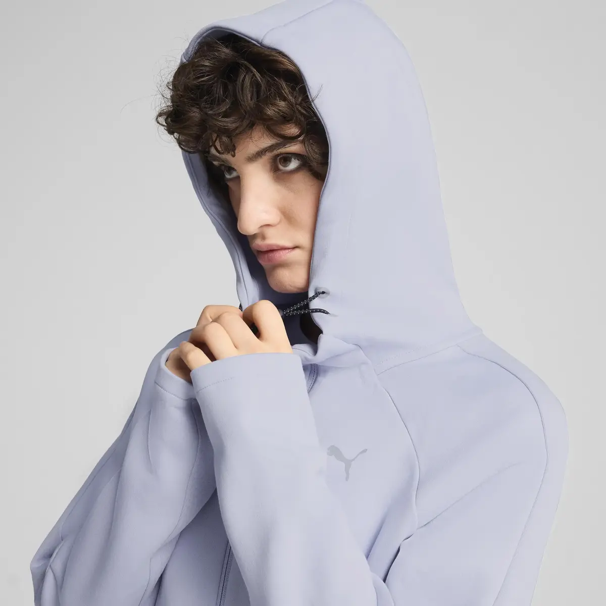 PUMA EVOSTRIPE Full-Zip Hoodie Mavi Kadın Hoodie