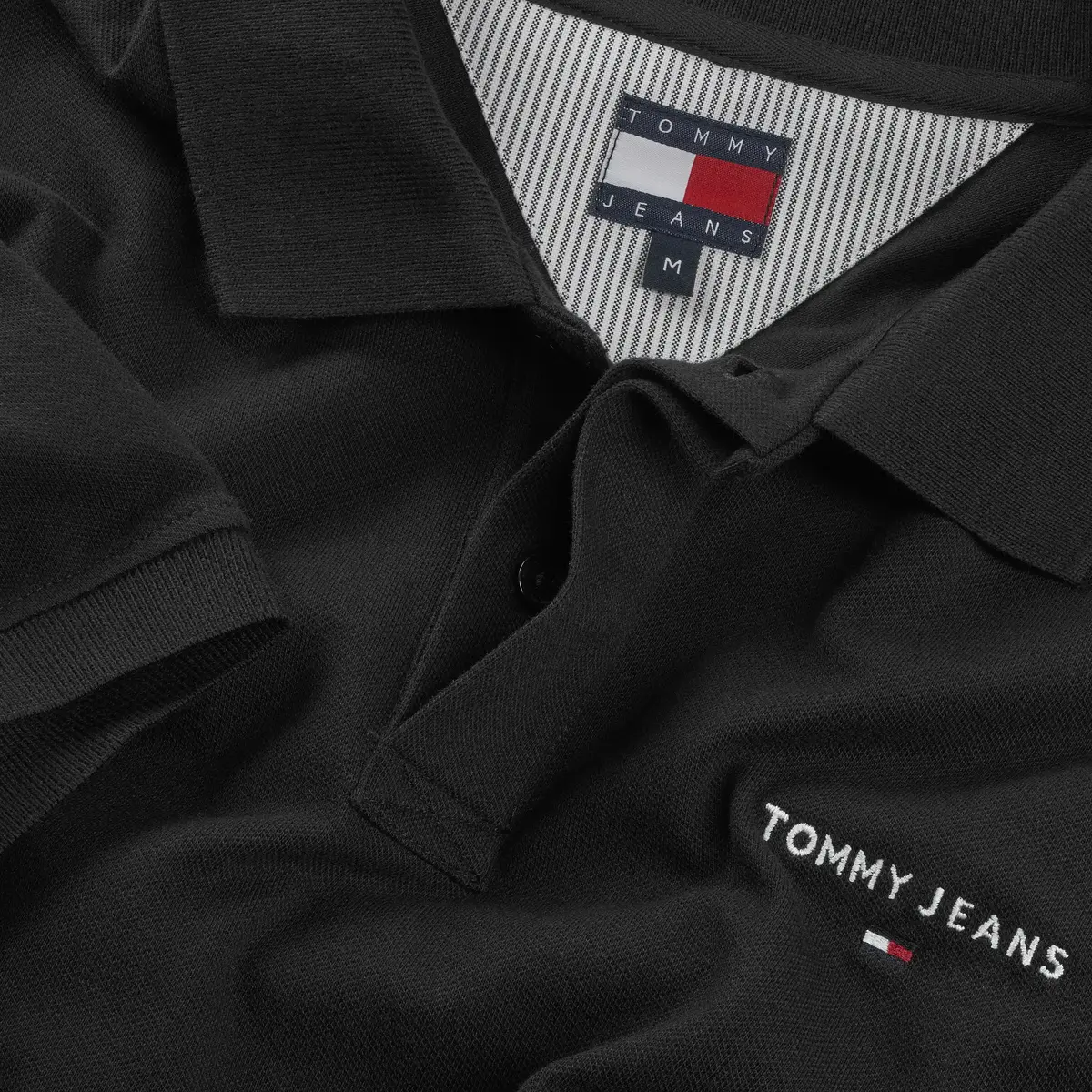 Tommy Hilfiger TJM REG LINEAR POLO, BDS Siyah Erkek T-Shirt & Polo