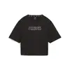 Puma WOMEN’S GRAPHIC CROPPED STUDIO TEE Siyah Kadın T-Shirt