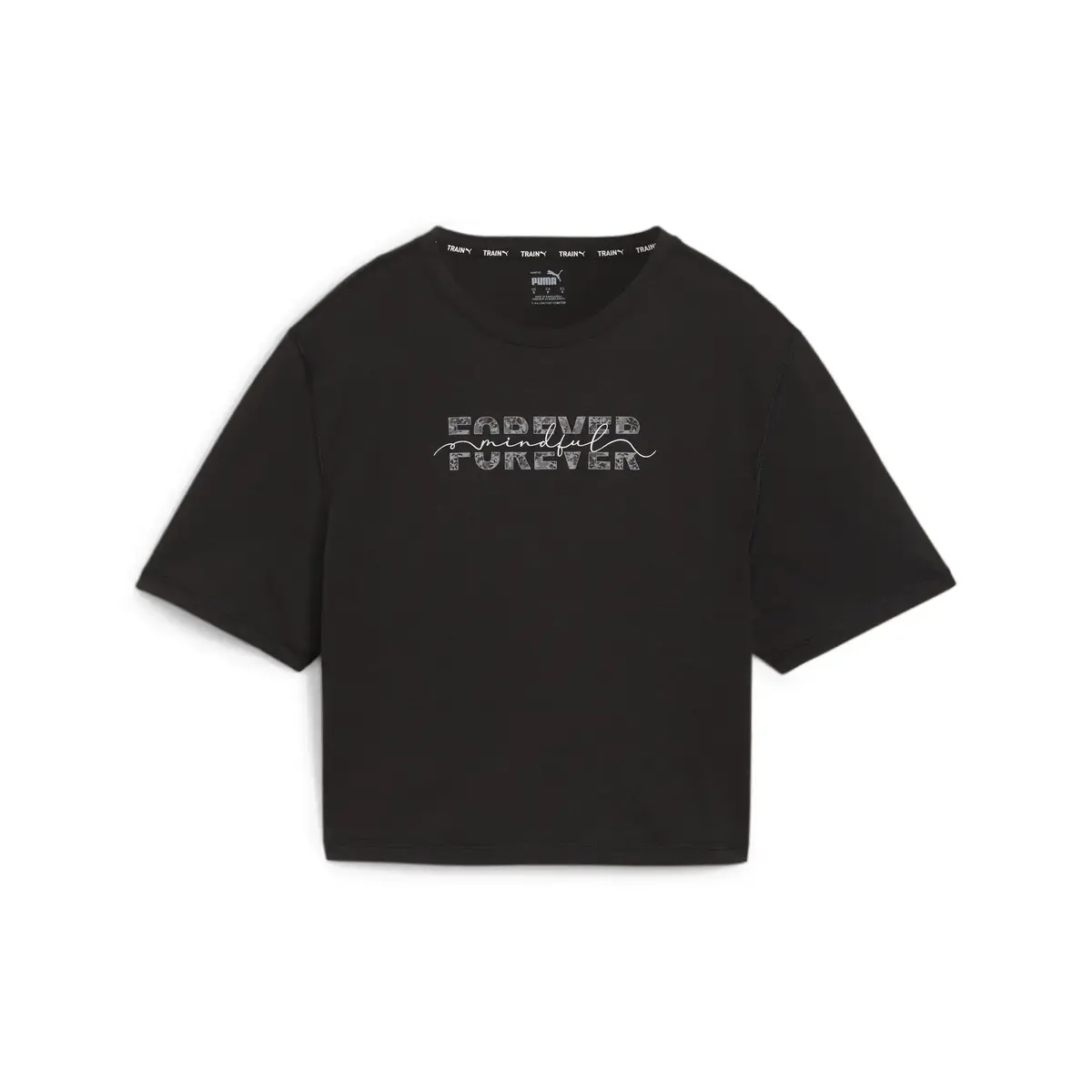 Puma WOMEN’S GRAPHIC CROPPED STUDIO TEE Siyah Kadın T-Shirt