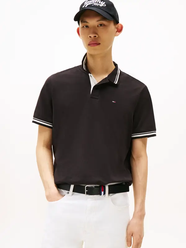 Tommy Hilfiger TJM REG TIPPED POLO, BDS Siyah Erkek Polo Yaka