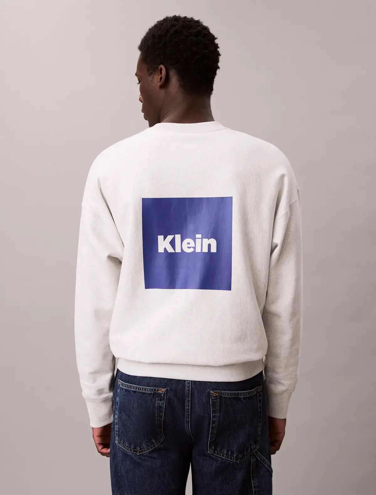 Calvin Klein LS PREMIUM FLEECE CA, V7L Beyaz Erkek Sweatshirt