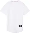 Calvin Klein BADGE TURN UP SLEEVE Erkek Beyaz T-Shirt