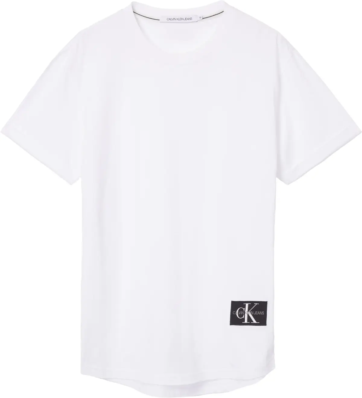 Calvin Klein BADGE TURN UP SLEEVE Erkek Beyaz T-Shirt