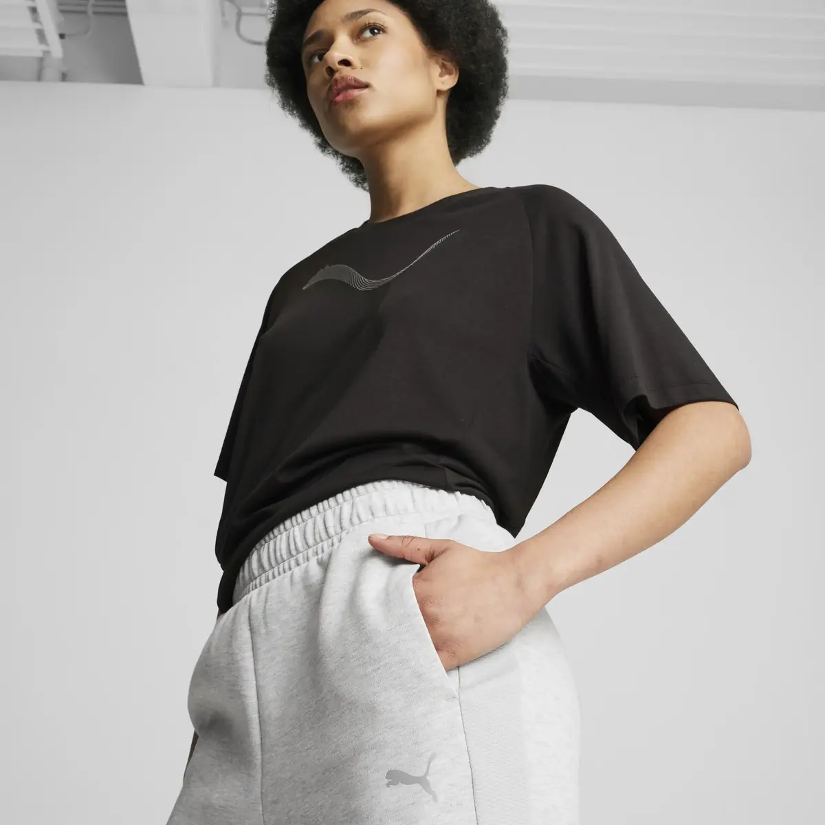 Puma EVOSTRIPE Pants op Gri Kadın Eşofman Altı
