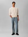 Calvin Klein LS EU 350TERRY MONOG, 67U Bej Erkek Sweatshirt