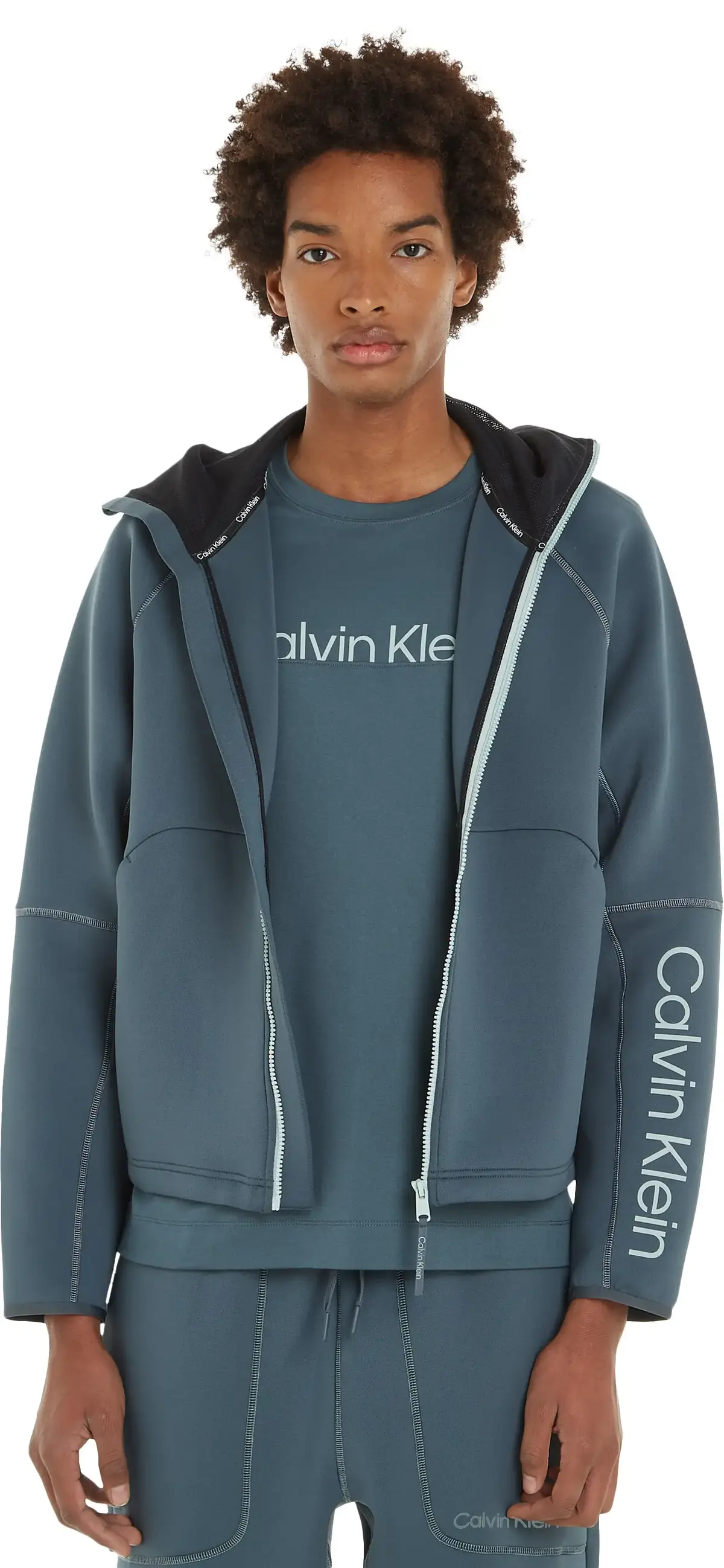 Calvin Klein PW - SWEAT HOODIE Erkek Mavi Kazak