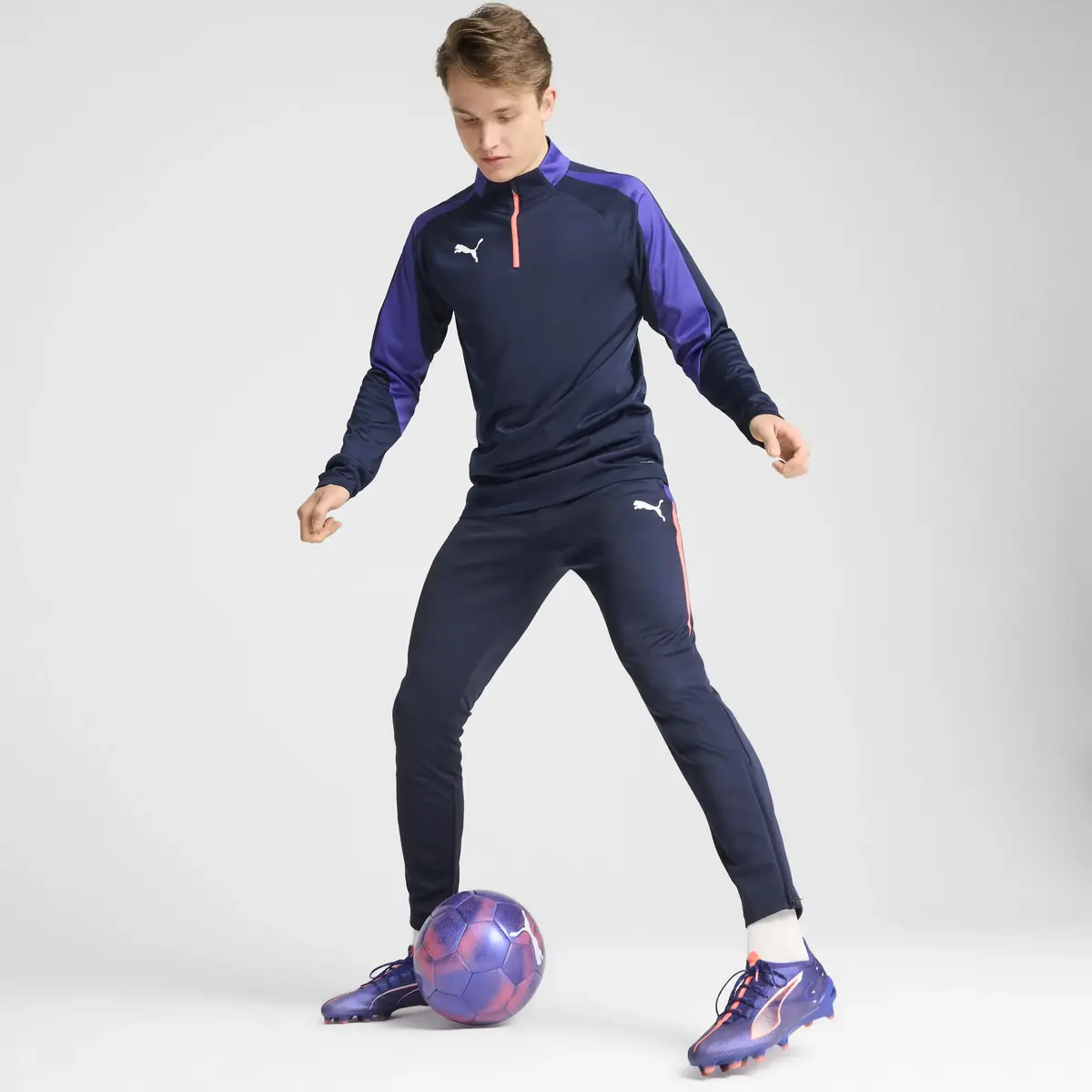 Puma IndividualLIGA 1/4 Zip Top Lacivert Erkek T-Shirt