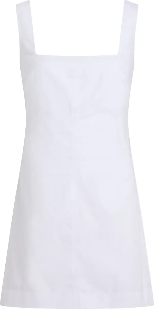 Calvin Klein SOFT LINEN A-LINE DR, YAA Beyaz Kadın Elbise-Etek