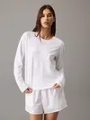 Calvin Klein LONGSLEEVE CLASSIC Beyaz Kadın Uzun Kollu Tişört
