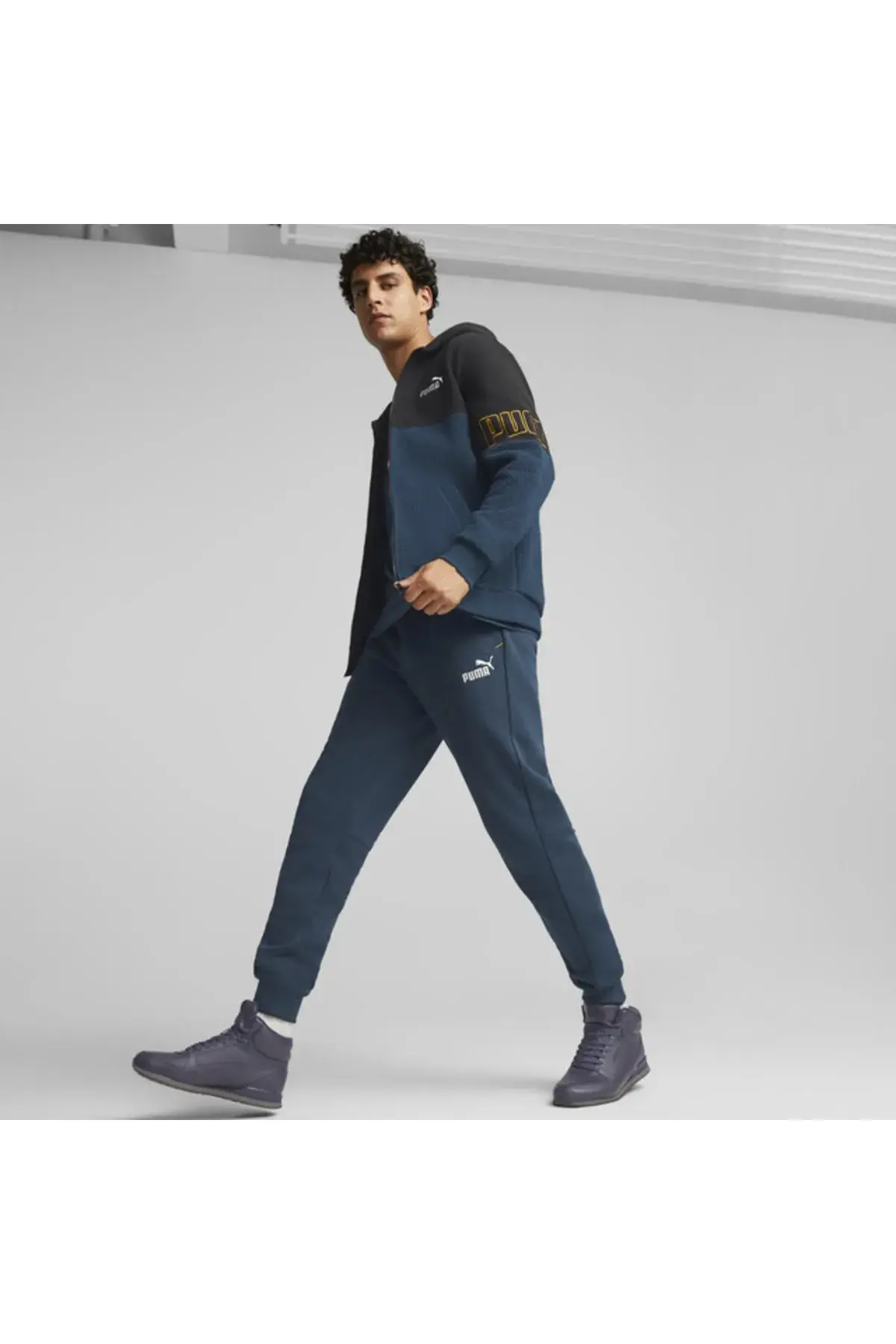 Puma Power Winterized Full-Zip Hoodie Mavi Erkek Fermuarlı Polar Sweatshirt