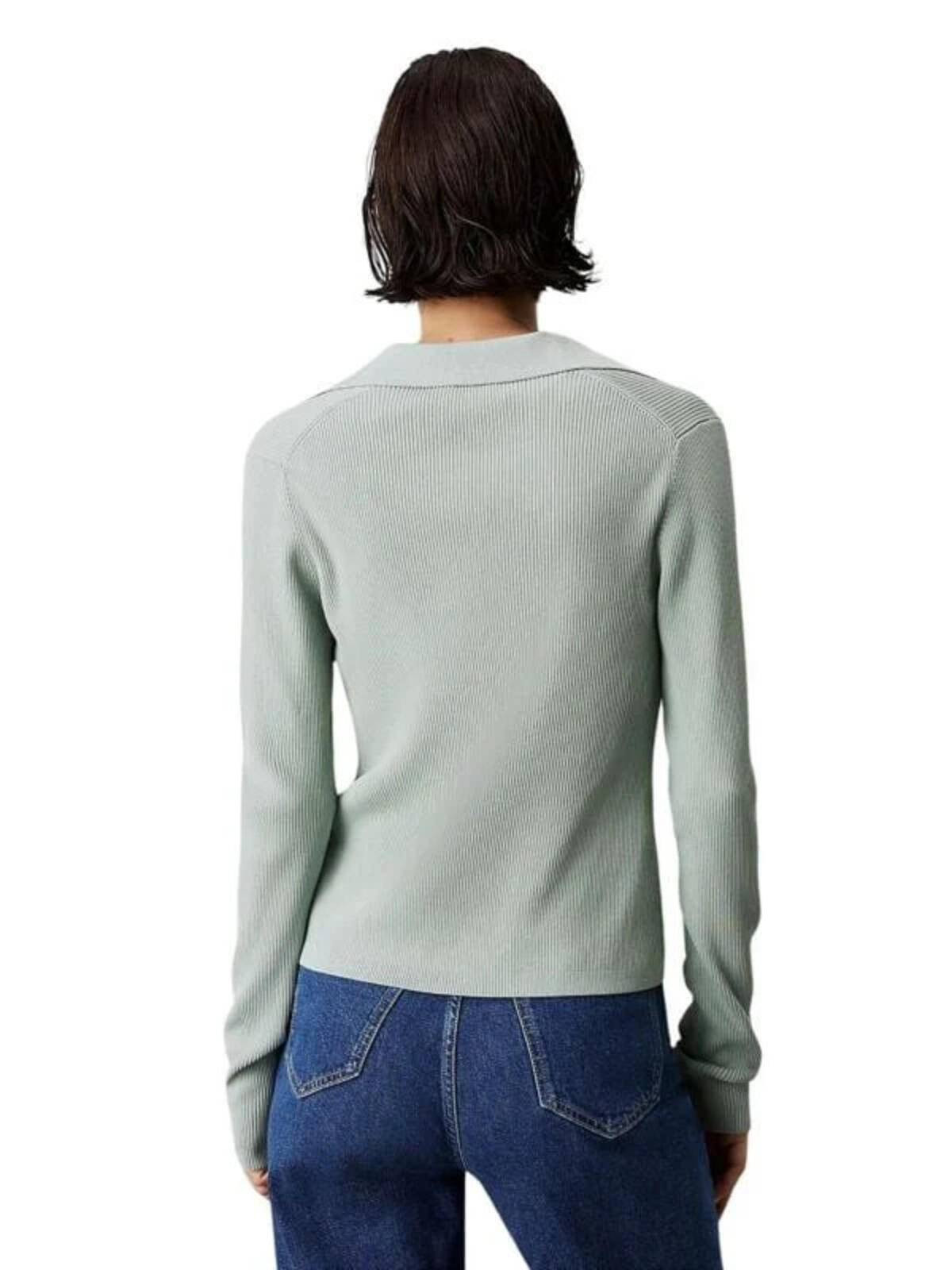 Calvin Klein V-NECK RAYON SWEATER, PCY Yeşil Kadın Kazak