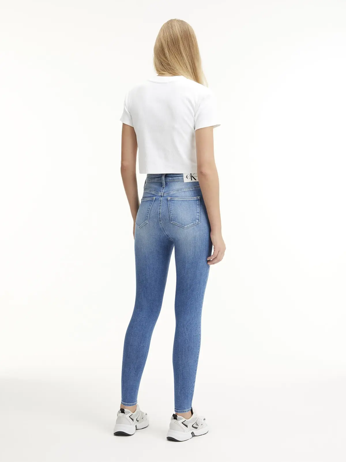 Calvin Klein HIGH RISE SUPER SKIN Kadın Mavi Kot Pantolon