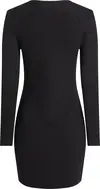 Calvin Klein CUT OUT RIB MIX MILA Kadın Siyah Elbise