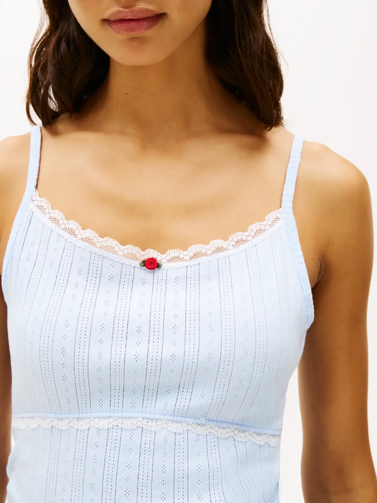 Tommy Hilfiger TJW SLIM SH POINTELL Kadın Mavi T-Shirt