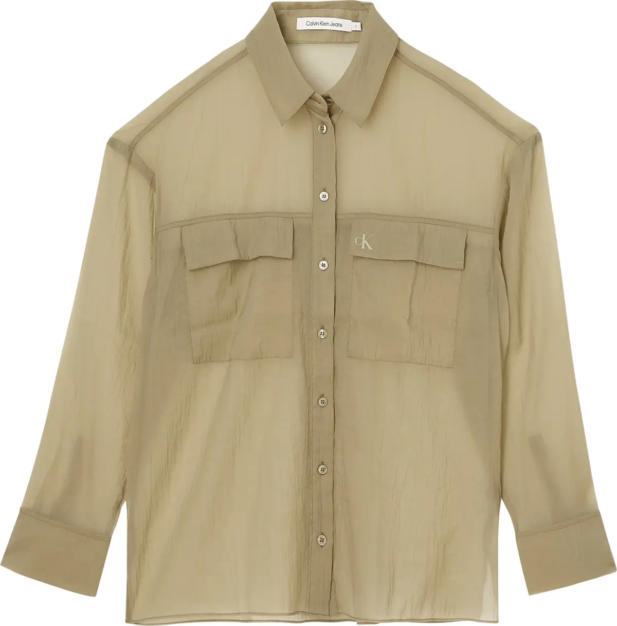 Calvin Klein SHEER CHIFFON SHIRT Kadın Gri Gömlek