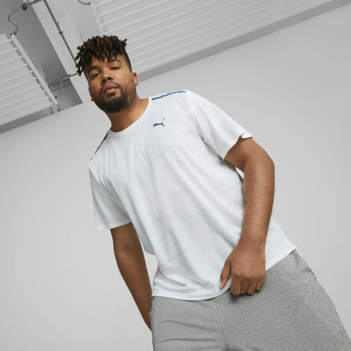 Puma Traın Jacquard Ss Tee Beyaz Erkek Koşu Ve Performans T-Shirt
