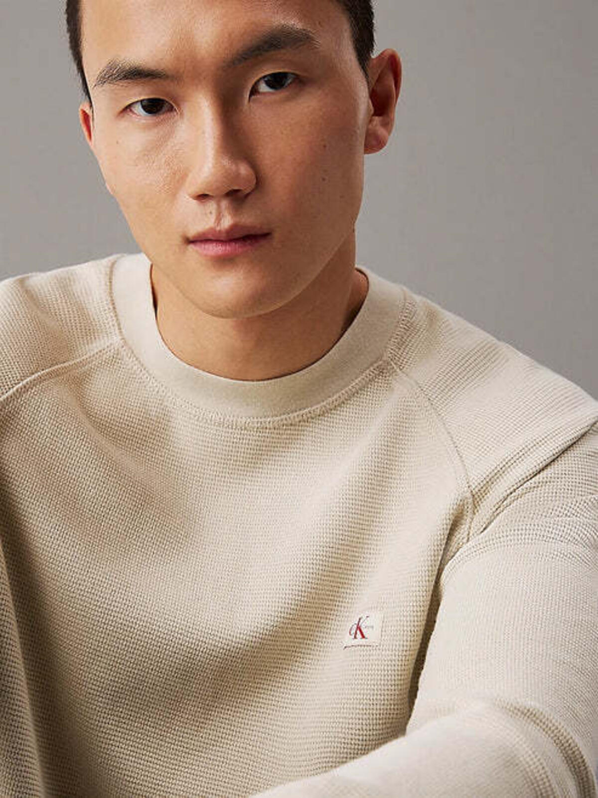 Calvin Klein WASHED WOVEN LABEL W, PD7 Bej Erkek Kazak