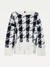 Tommy Hilfiger HOUNDSTOOTH RELAXED Kadın Bej Kazak