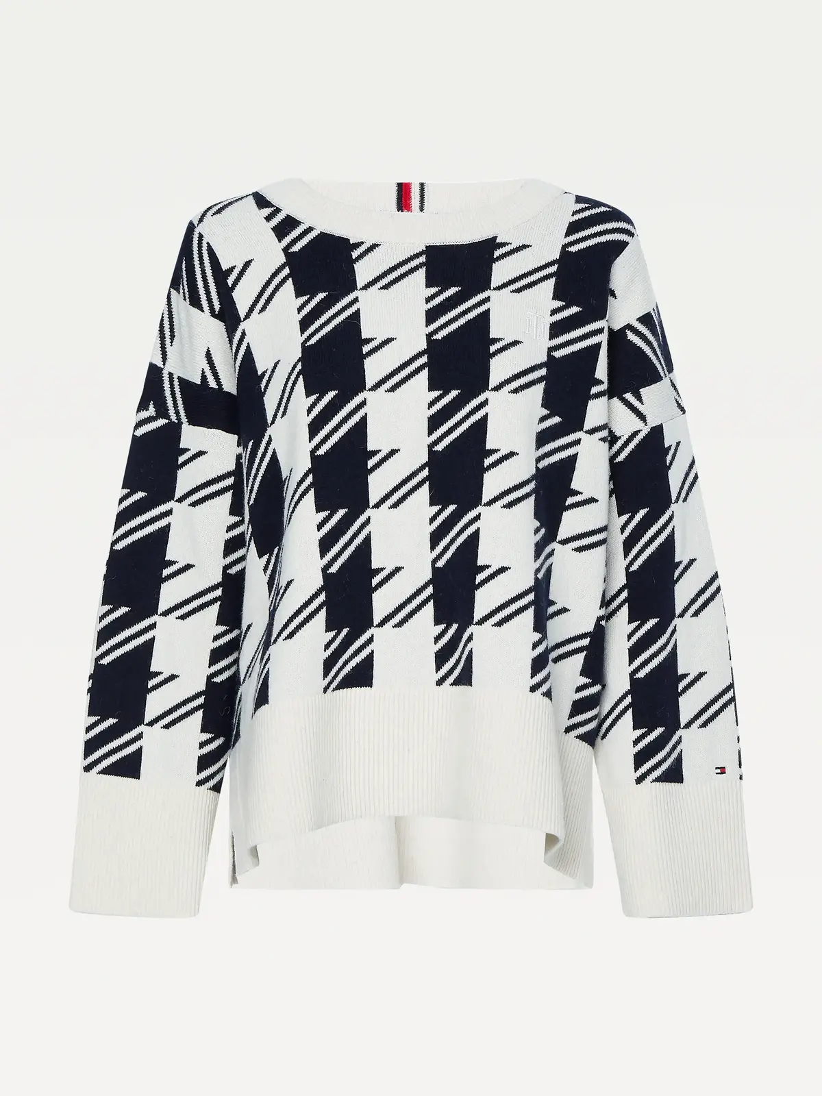 Tommy Hilfiger HOUNDSTOOTH RELAXED Kadın Bej Kazak