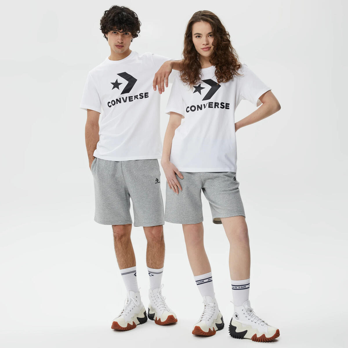 Converse STAR CHEVRON TEE COZY MOSS Beyaz Unisex T-Shirt