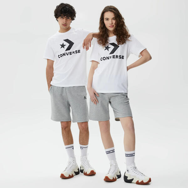 Converse STAR CHEVRON TEE COZY MOSS Beyaz Unisex T-Shirt
