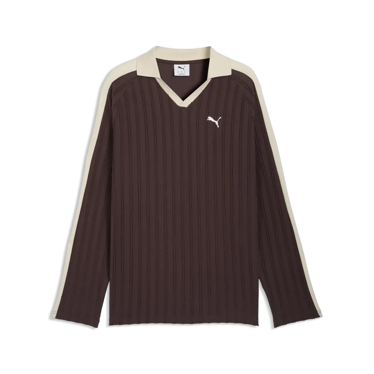 PUMA T7 Relaxed Long Sleeve Polo Kahverengi Erkek Polo