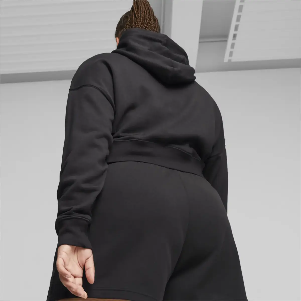 Puma CLASSICS Cropped Hoodie Siyah Kadın Sweatshirt