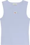 Calvin Klein WOVEN LABEL 2X2 BABY RIB TANK Kadın Mavi T-Shirt