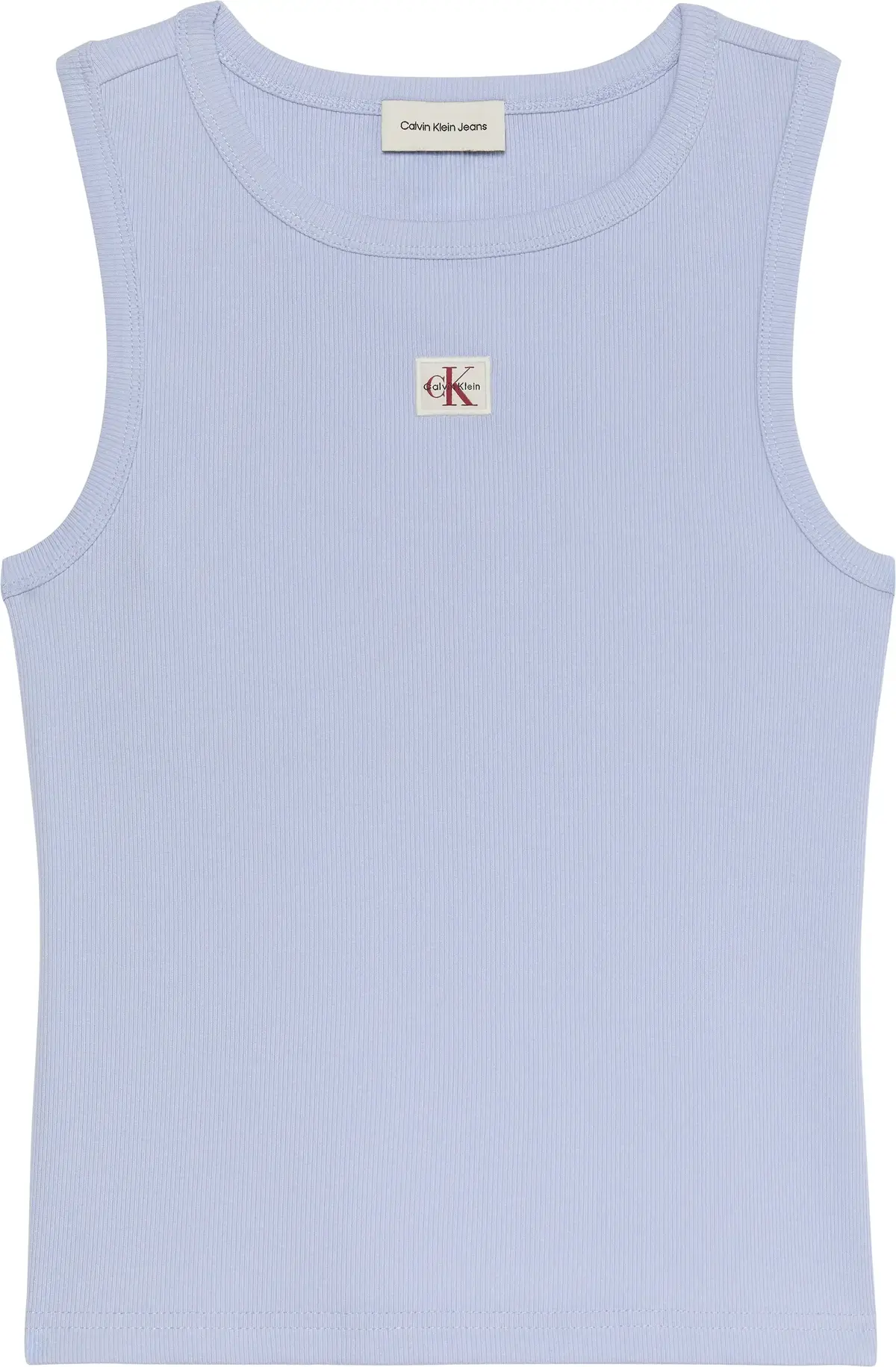 Calvin Klein WOVEN LABEL 2X2 BABY RIB TANK Kadın Mavi T-Shirt