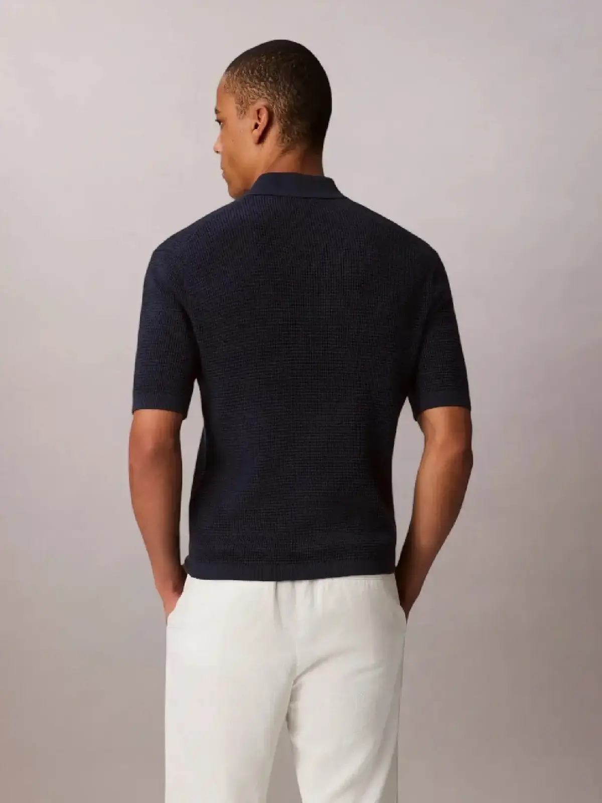 Calvin Klein SS SMTH CTTN WFFL PL Antrasit Erkek Kazak