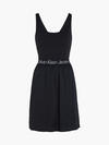 Calvin Klein RACERBACK LOGO ELAST Kadın Siyah Elbise