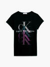 Calvin Klein MONOGRAM REPEAT SLIM Kadın Siyah T-Shirt