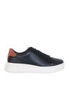 Calvin Klein CUPSOLE LACE UP LTH, 0GT Siyah Kadın Günlük Spor Ayakkabı
