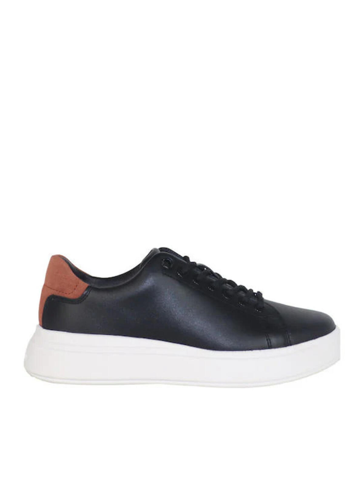 Calvin Klein CUPSOLE LACE UP LTH, 0GT Siyah Kadın Günlük Spor Ayakkabı