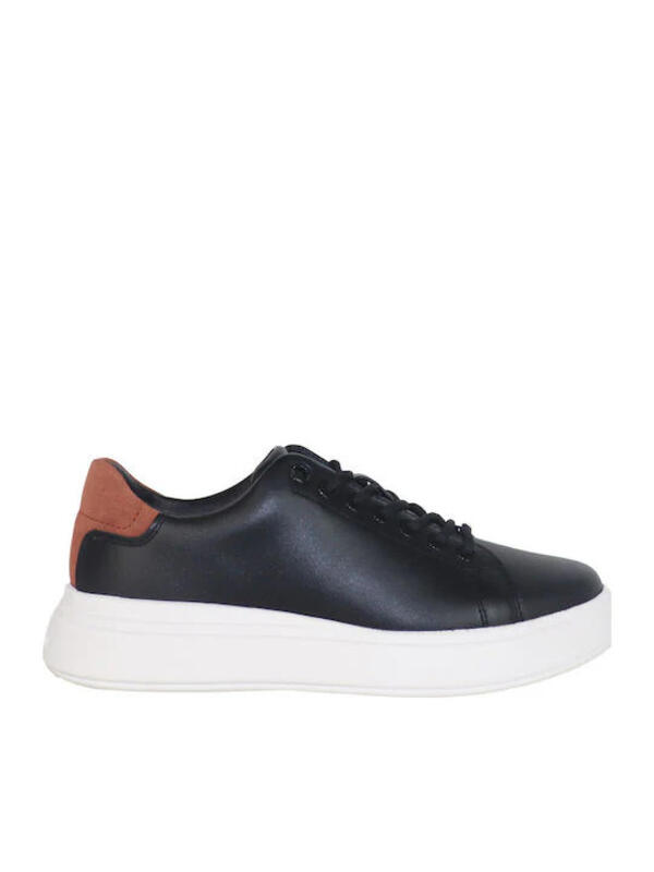 Calvin Klein CUPSOLE LACE UP LTH, 0GT Siyah Kadın Günlük Spor Ayakkabı