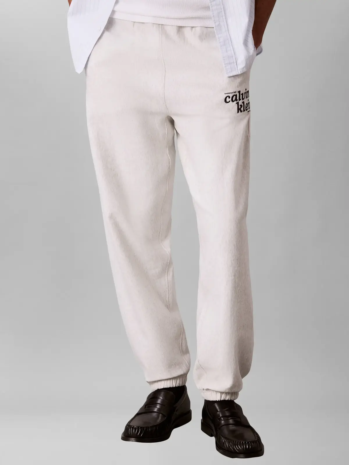 Calvin Klein PREMIUM TERRY GRAPHI, P74 Beyaz Erkek Eşofman Altı