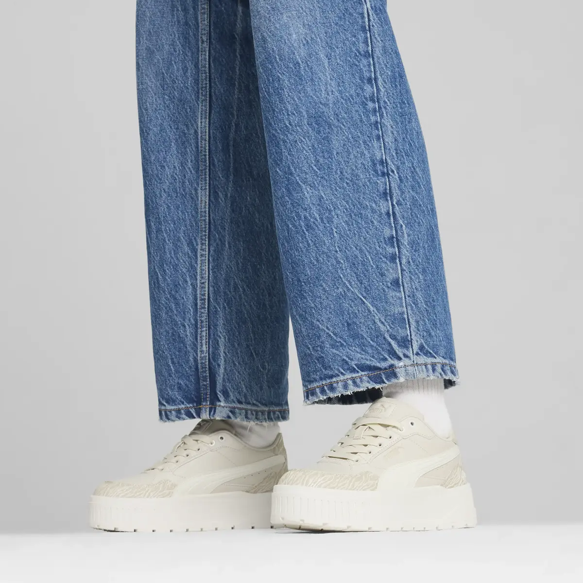 PUMA Karmen II Idol Animal Fever Kadın Bej Günlük Sneaker Ayakkabı